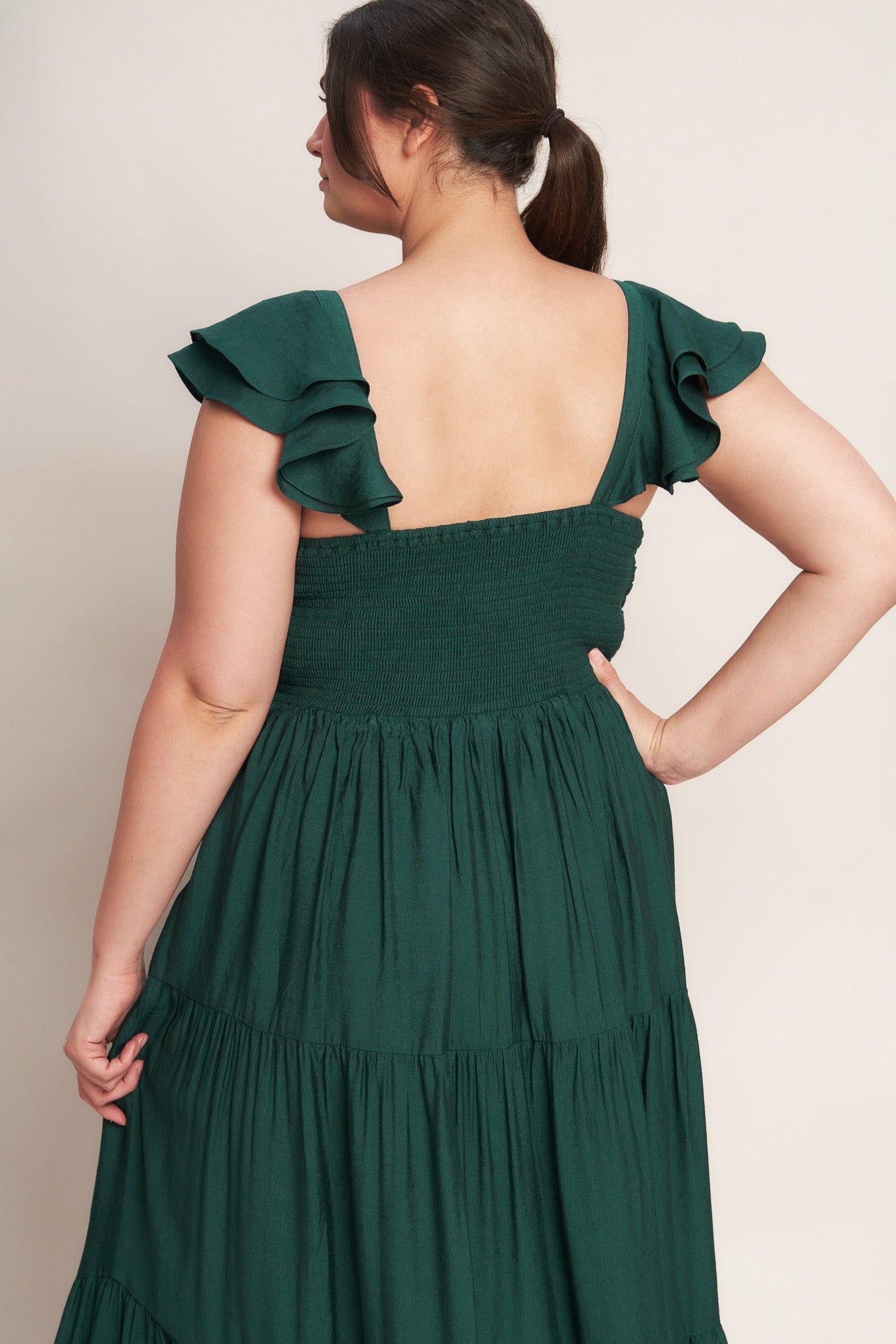 SUMMER MILK FOREST GREEN WOVEN MAXI DRESS Flying Tomato